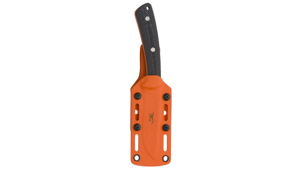 Browning Back Country Fixed Blade Knife - Box, 3.5in, D2 High Carbon Steel, Drop Point, G10 Handle, Blaze, 3220522B