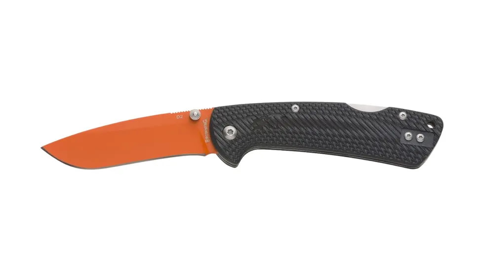 Browning Back Country Folding Knife, 3in, D2 High Carbon Steel, Drop Point, G10 Handle, N, 3220524