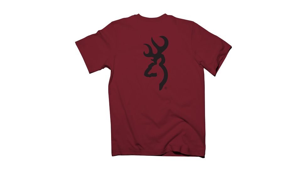 Browning Bg Men's T-shirt W/buck Mark Logo Small Garnet Red/black