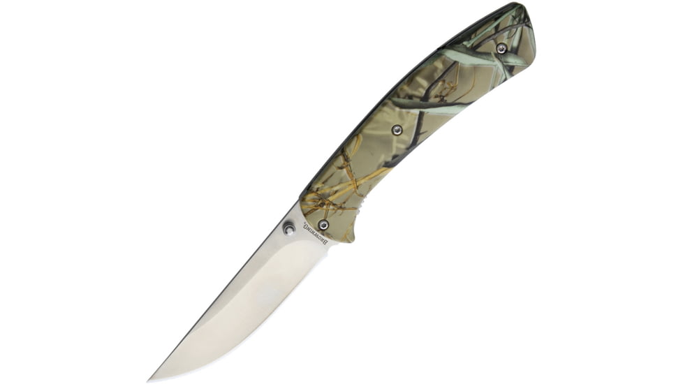 Browning Camo Linerlock Folding Knife, 3.5in Satin SS Blade, Camo Nylon Handle, Thumb Stud, Pocket Clip, Camo, 3220234