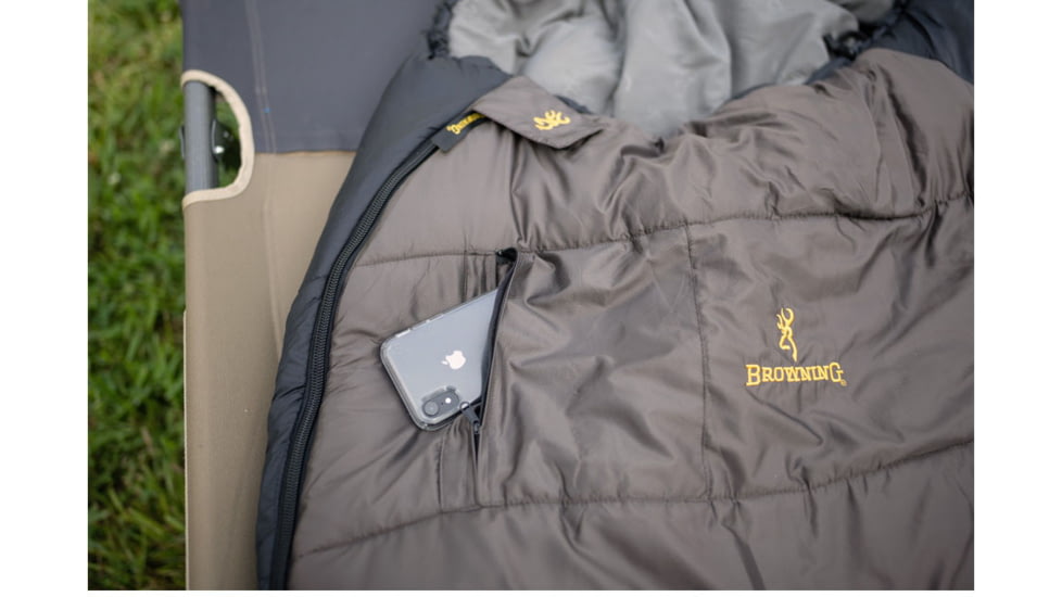 Browning Camping McKinley 0 Degrees Sleeping Bag, Charcoal/Gray, 4853458