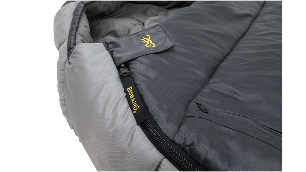 Browning Camping McKinley -30 Degrees Sleeping Bag, Charcoal/Gray, 4893958