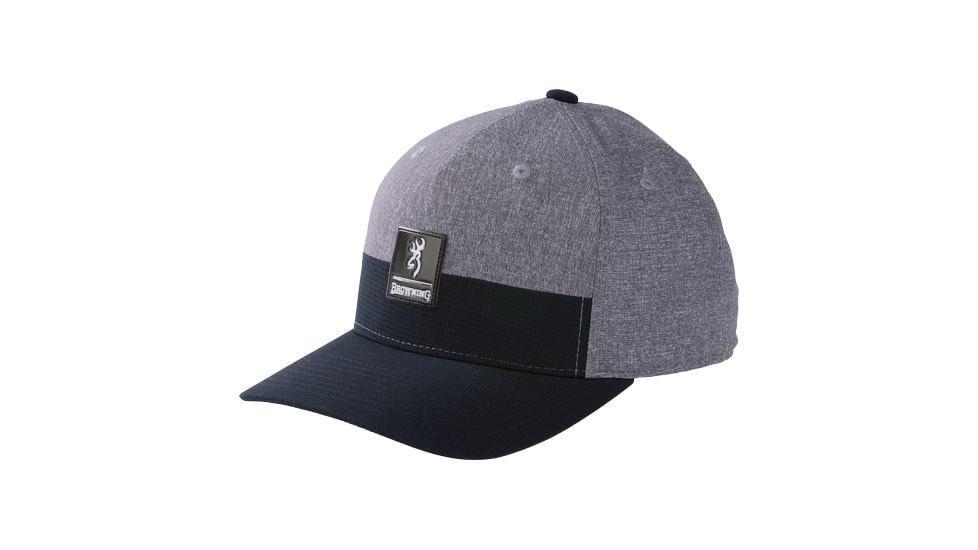 Browning Cap Links Heather Black Flex Snapback, Gray, 308766991