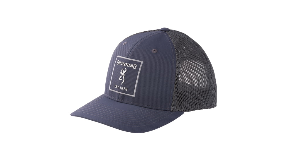Browning Cap Tested Square Patch Flex Snapback, Charcoal, 308771791