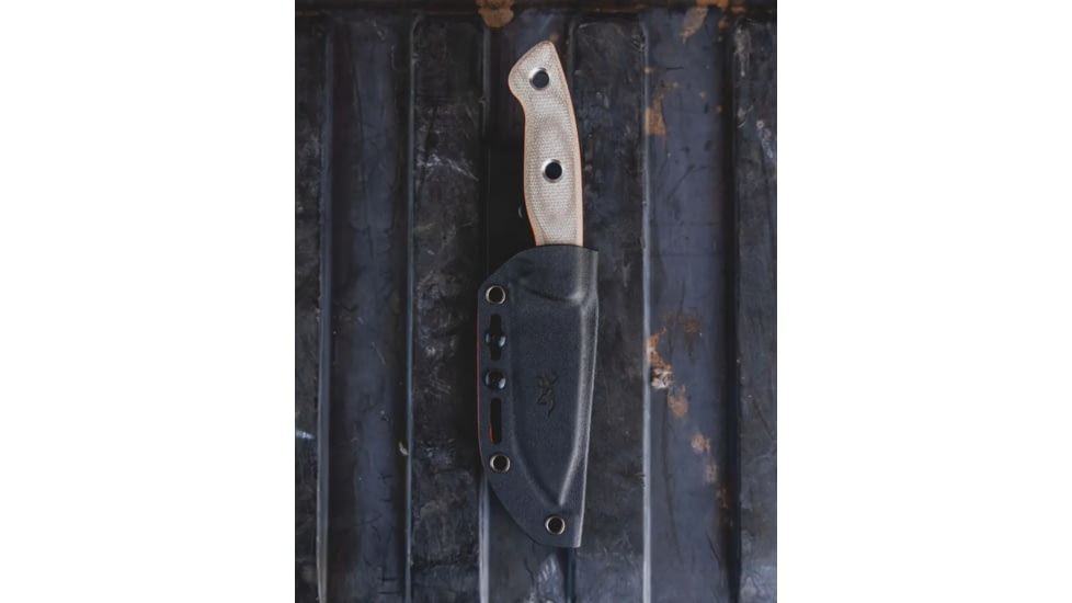 Browning Desolation Fixed Blade Knife, 3.75in, 440-C, Drop Point, Composite Handle, Black, 3220508B