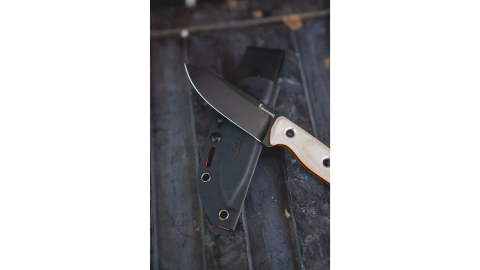 Browning Desolation Fixed Blade Knife, 3.75in, 440-C, Drop Point, Composite Handle, Black, 3220508B