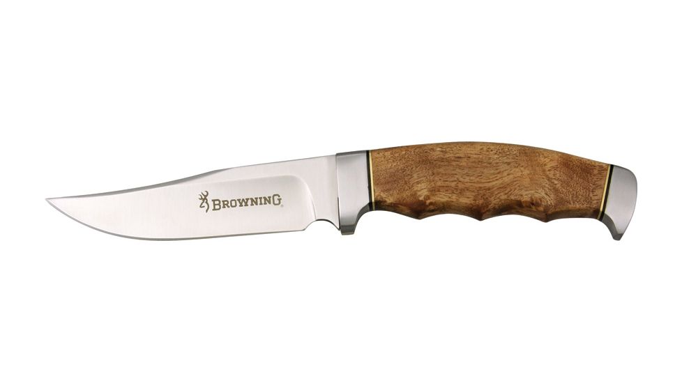 Browning Fixed Blade with Burlwood Handle, 9.5 in. BR537