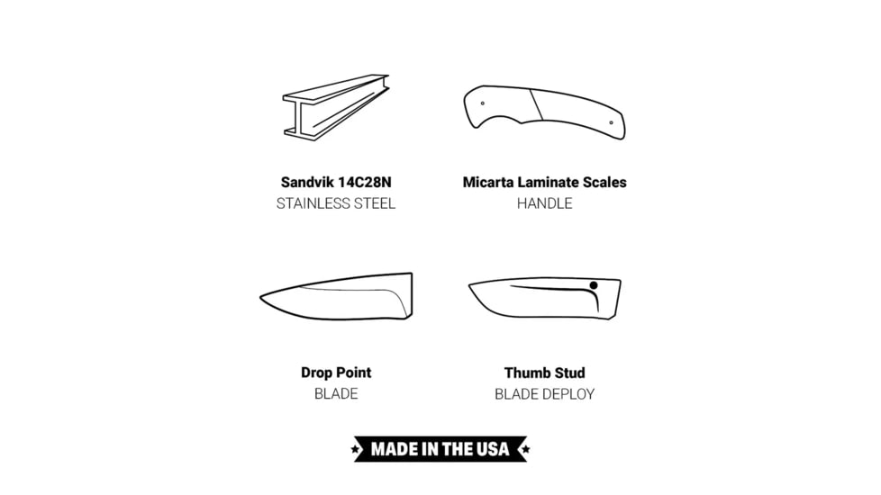 Browning Guide Series Folding Knife, 3.375in, Sandvik 14C28N, Drop Point, G10 Handle, N, 3220453