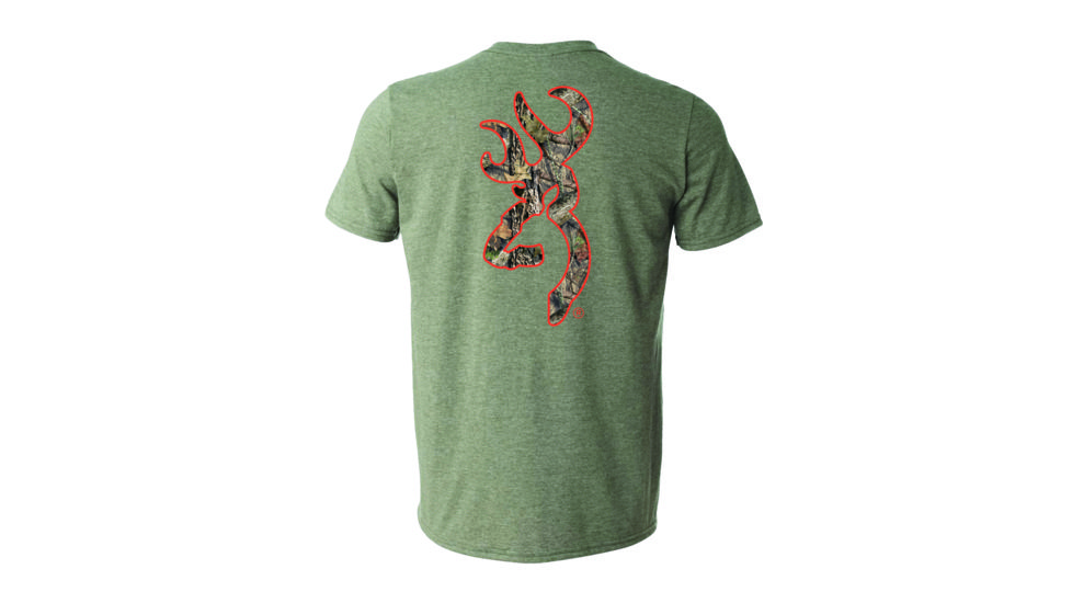 Mens Graphic RT Xtra Buckmark Short Sleeve T-Shirt, Heather Military Green