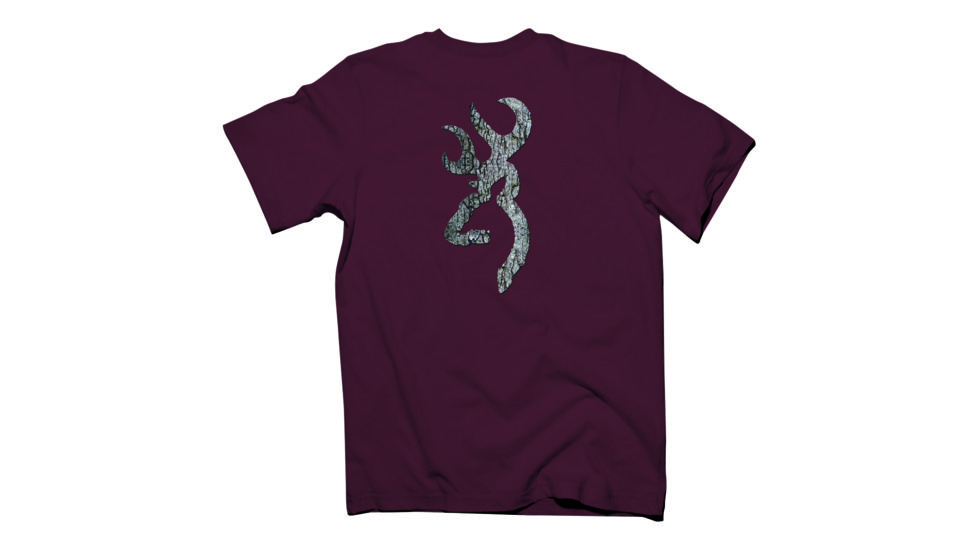 Browning Mens Tree Bark Buckmark S/S Tee, Maroon, S BRD010063.062900.S