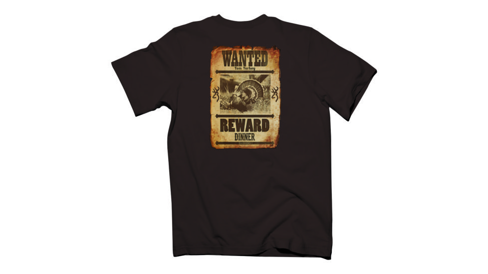 Browning Mens Wanted Tom Turkey S/S Tee, Dark Chocolate, S BRD010052.035900.S