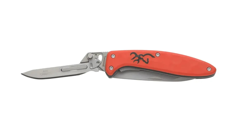 Browning Primal 2 Blade Folding Knife, 2.75in, HRC 50-55/HRC 55-59, Drop Point/Scalpel, Composite Handle, N, 3220462