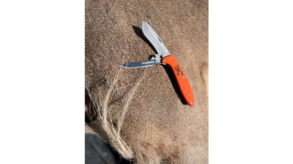 Browning Primal 2 Blade Folding Knife, 2.75in, HRC 50-55/HRC 55-59, Drop Point/Scalpel, Composite Handle, N, 3220462