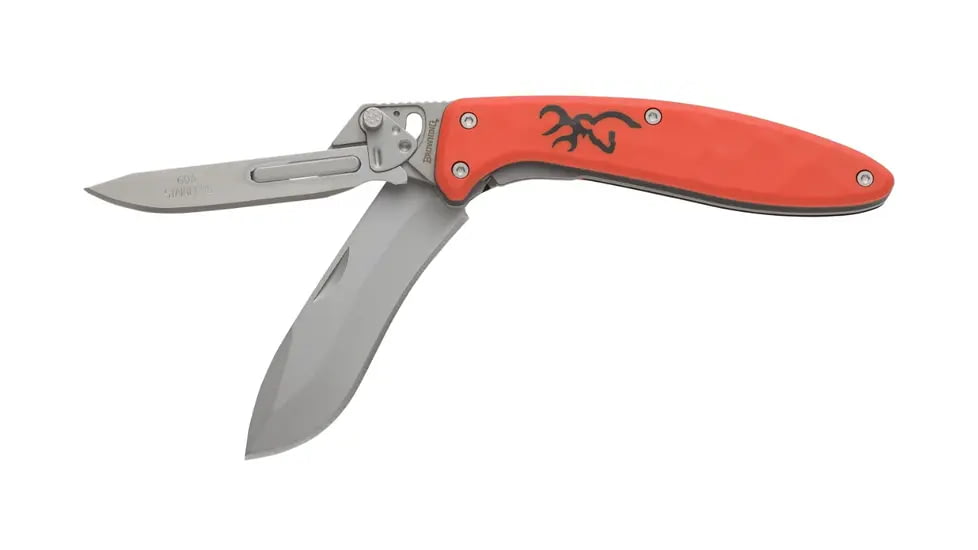 Browning Primal 2 Blade Folding Knife, 2.75in, HRC 50-55/HRC 55-59, Drop Point/Scalpel, Composite Handle, N, 3220462