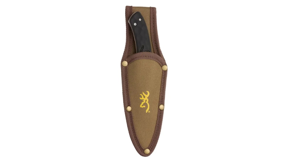 Browning Primal Gut Tool Fixed Blade Knife, 3.125in, 8Cr13MoV, Gut, Polymer/Rubber Handle, Black, 3220424