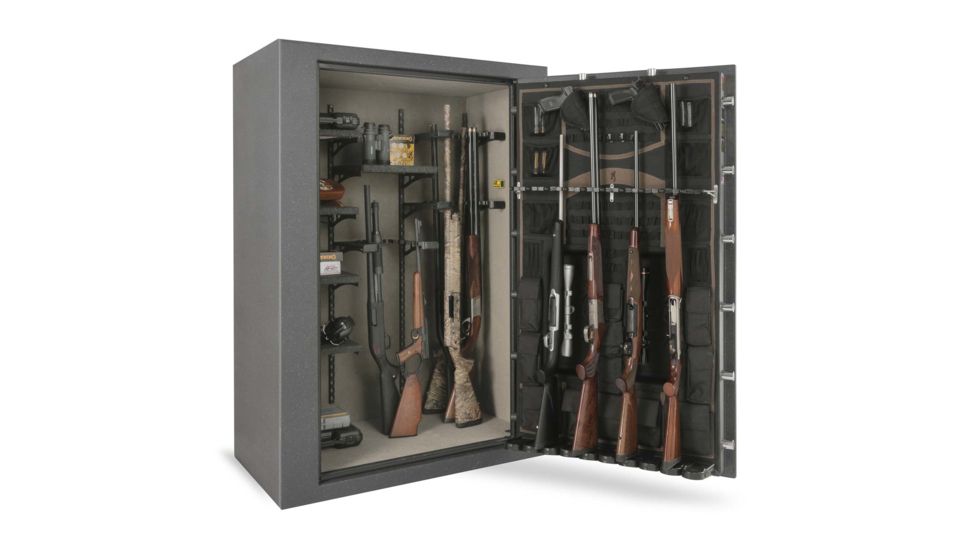 Browning Safes Hunter Wide HR37 Gun Safe,60x43x25in,Textured Charcoal,Silver Chrome,Scroll,S and G Mechanical Lock 1601100167