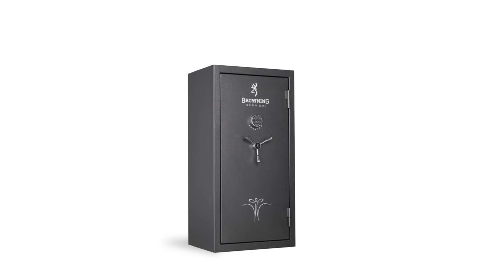 Browning Safes Sporter Standard SP23 Gun Safe,58x30x23in,Hammer Gray,Silver Chrome,Scroll,Securam Electronic Lock 1601100196