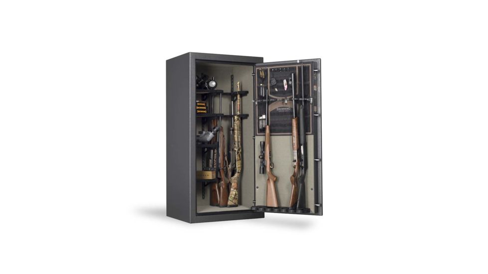 Browning Safes Sporter Standard SP23 Gun Safe,58x30x23in,Hammer Gray,Silver Chrome,Scroll,Securam Electronic Lock 1601100196