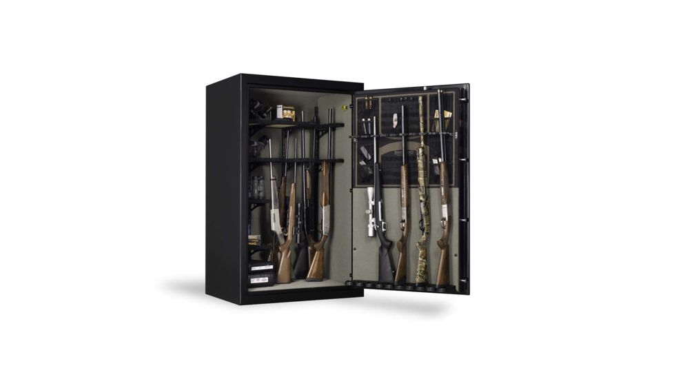 Browning Safes Sporter Wide SP33 Gun Safe,58x36x27in,Gloss Black,Silver Chrome,Scroll,S and G Mechanical Lock 1601100191