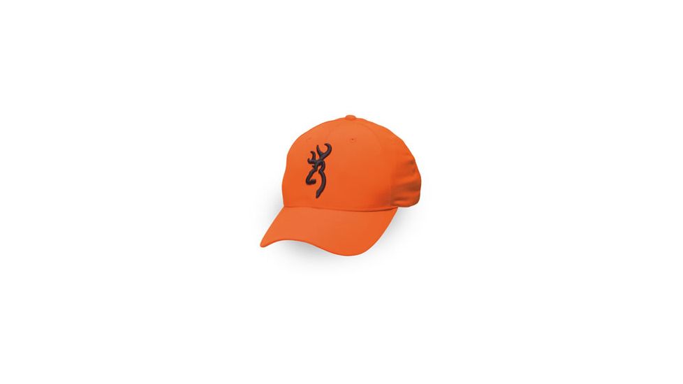 Browning Safety Cap with 3-D Buckmark, Blaze, Adult cap adjustable fit 30840501