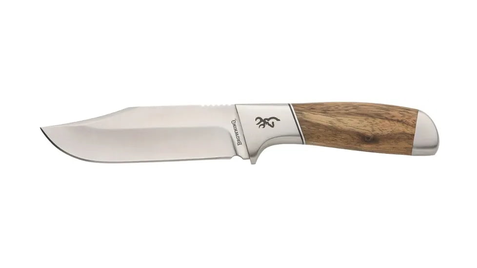 Browning Sage Creek Fixed Blade Knife - Box, 4.5in, 9Cr14MoV, Clip Point, Wood Handle, Canvas, 3220537B