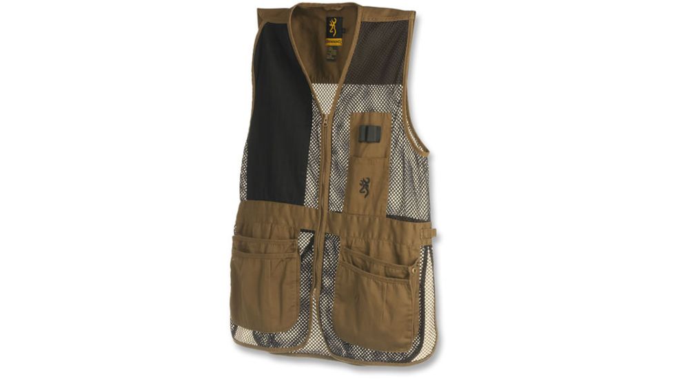 Browning Trapper Creek Mesh Shooting Vests, Clay/Black, L 3050266803