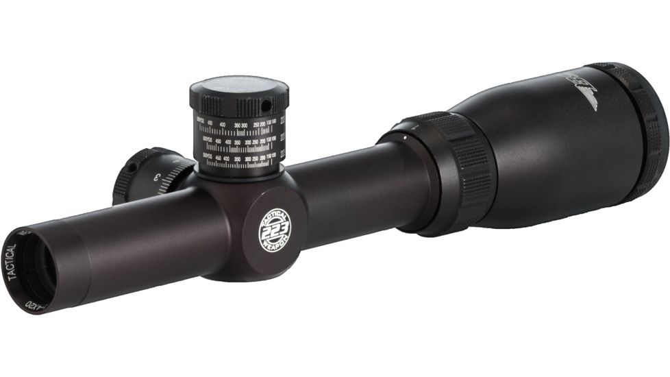 BSA Optics 1-4x24mm Tactical Weapon 223 Rifle Scope w/ Mil-Dot Reticle, 2 Multi-Grain Turret Caps TW223-14X24CP