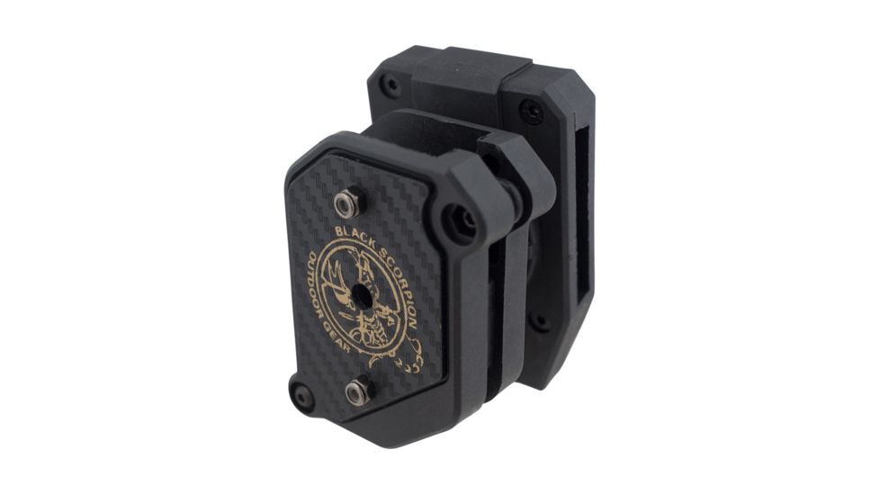 Black Scorpion Outdoor Gear IPSC / USPSA Black Scorpion 3 Storm I Pouches w/ 1 Magnetic Magazine Pouch, Black, CO03-2222-MPMG