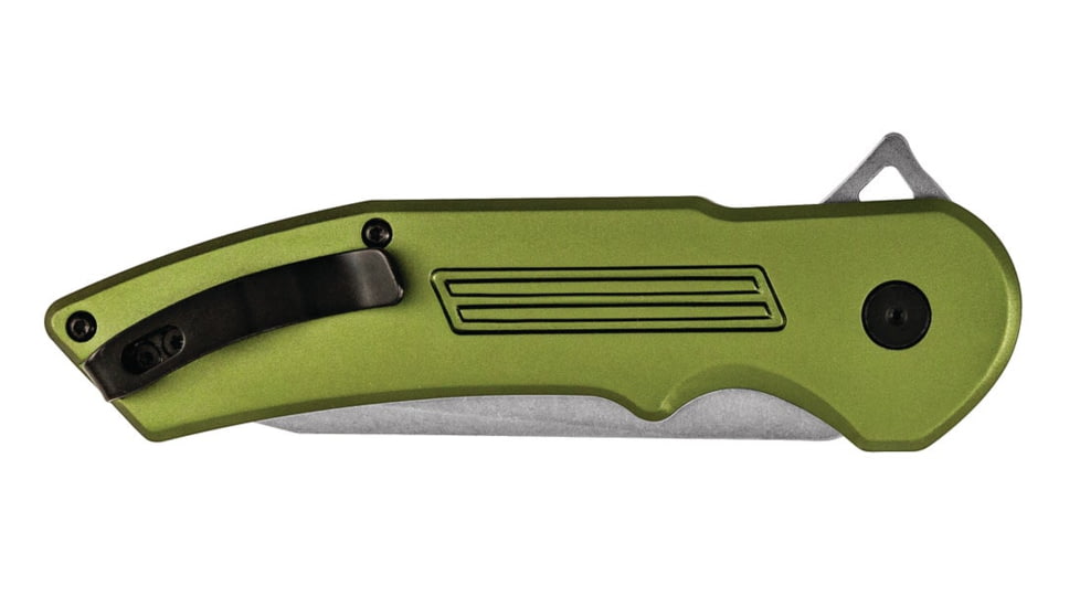 Buck Knives 261 Hexam Assisted Opening Folding Knife, 3.33 in, 7Cr Stainless Steel, Drop Point, Straight, Satin, Aluminum, OD Green, 0262ODSB/13239