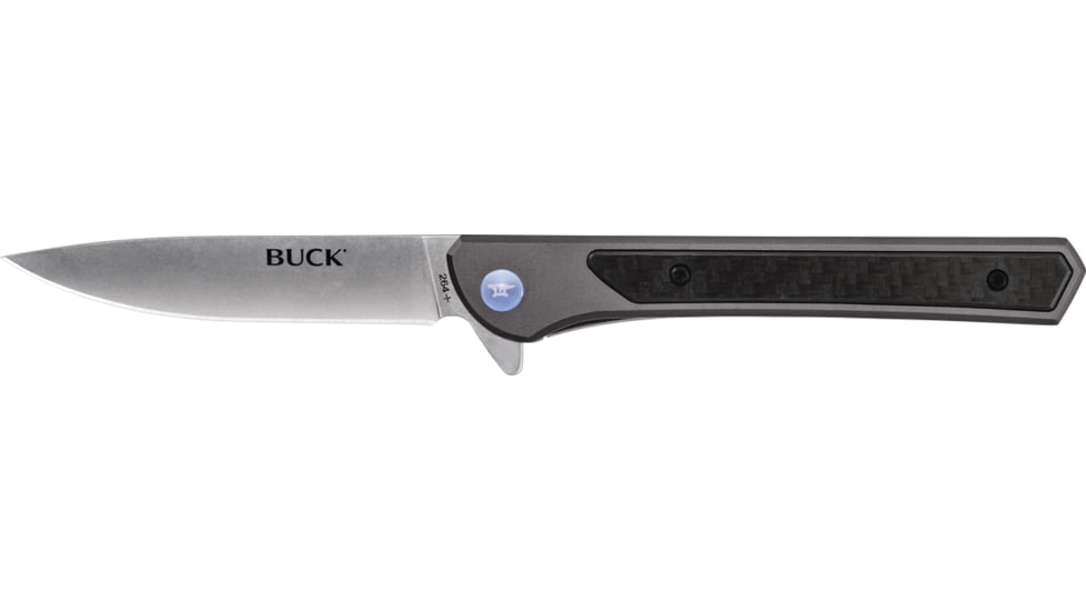 Buck Knives 264 Cavalier Knife, 3.6in, 7Cr Stainless Steel, Straight, Aluminum, Satin, 0264GYSB/13245