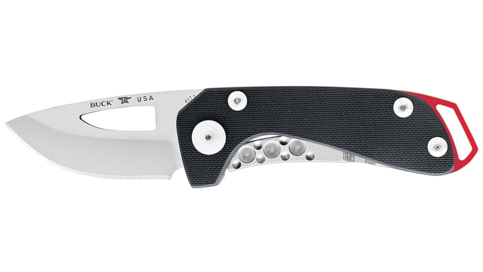 Buck Knives 417 Budgie Knife, 2in, S35VN Stainless Steel, Straight, G10, Satin, Black, 0417BKSB/13018