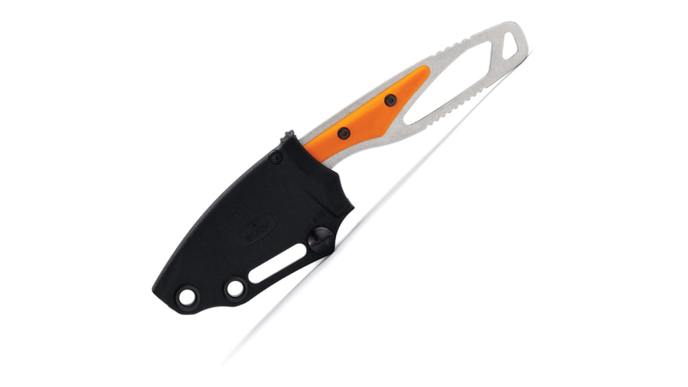 Buck Knives 630 Paklite 2.0 Hide Fixed Blade Knife, 6.75in Overall, 2.75in, Stonewash 420HC Stainless Steel Blade, Drop Point Blade, Orange GFN Handle, Black Polypropylene Belt Sheath, 13499