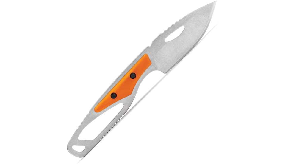 Buck Knives 630 Paklite 2.0 Hide Fixed Blade Knife, 6.75in Overall, 2.75in, Stonewash 420HC Stainless Steel Blade, Drop Point Blade, Orange GFN Handle, Black Polypropylene Belt Sheath, 13499