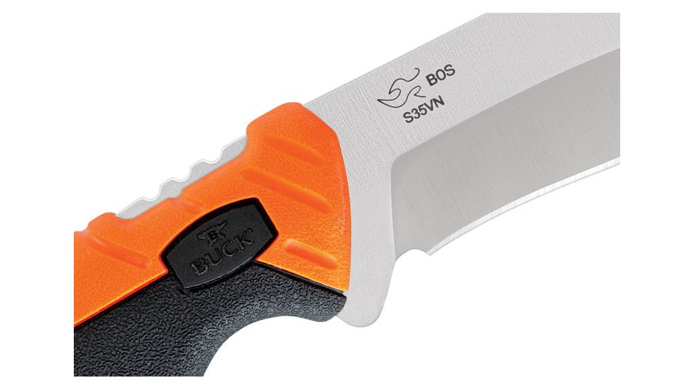 Buck Knives 657 Pursuit Pro Large Knife, 4.5in S35VN Guthook Satin Blade, Versaflex Orange/Black Handle, 0657ORG