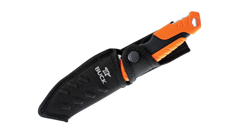 Buck Knives 657 Pursuit Pro Large Knife, 4.5in S35VN Guthook Satin Blade, Versaflex Orange/Black Handle, 0657ORG