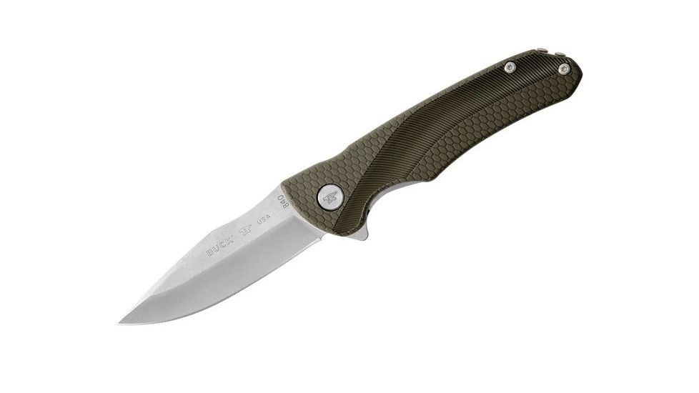 Buck Knives 840 Sprint Select Folding Knife, 3.125in, 420HC steel, Green Glass Filled Nylon Handle 0840GRS