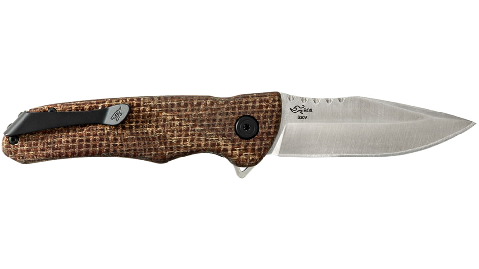 Buck Knives 841 Sprint Pro Folding Knife, 3.125in, S30V, Straight Blade, Burlap Micarta, 0841BRS1B/13435