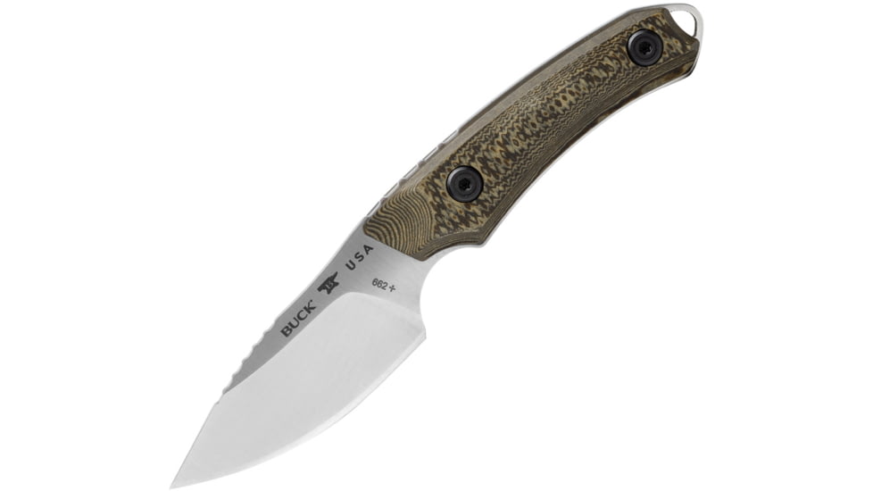 Buck Knives 662 Alpha Scout Pro Richlite Knife, 6.63in Overall, 2.88in, S35VN, Satin Drop Point Blade, Richlite Handle, Leather Sheath, 13463
