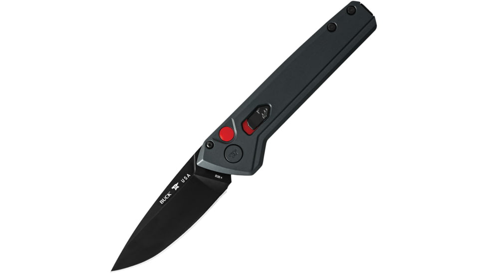 Buck Knives Auto Deploy Button Lock Automatic Folding Knife, 3.25 in, 154CM Stainless Steel, Sniper Gray, 0838GYS1B/13444