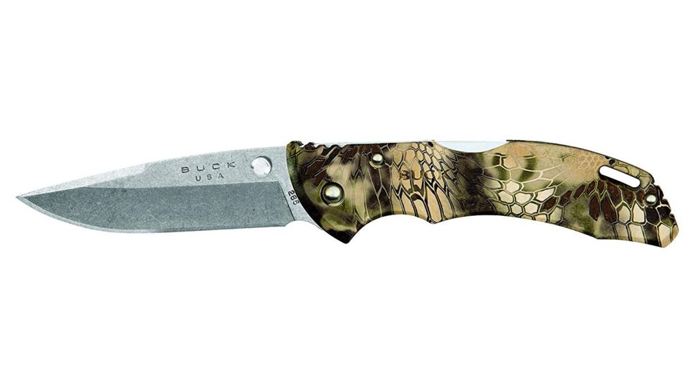 Buck Knives Bantam BLW Folding Knife, 3.13 in, 420HC Stainless Steel, Drop Point, Injection Molded, Kryptek Highlander Camo, 0285CMS26