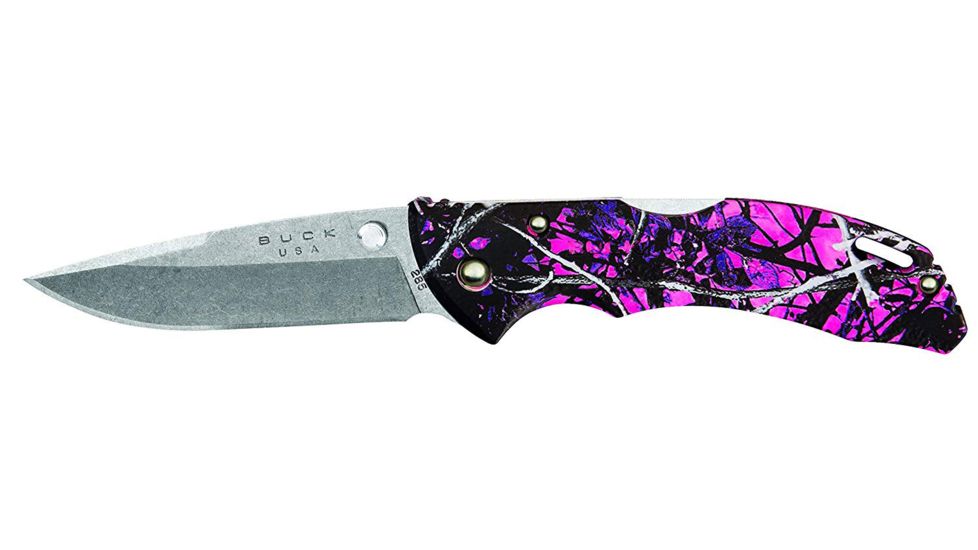 Buck Knives Bantam BLW Folding Knife, 3.13 in, 420HC Stainless Steel, Drop Point, Injection Molded, Muddy Girl Camo, 0285CMS31