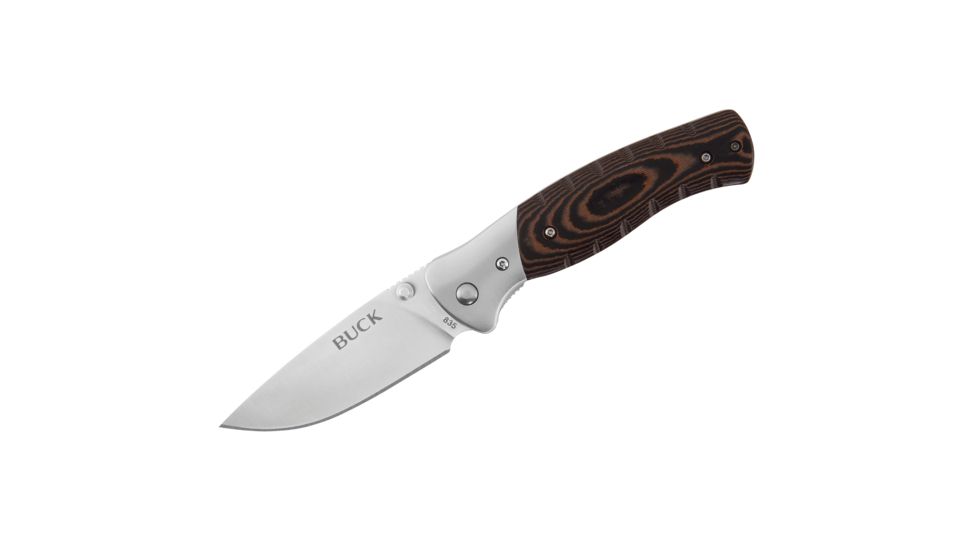 Buck Knives Buck Selkirk Small Folding Knife, 3.25 in, 420HC, Drop Point Blade, CNC contoured Micarta with steel bolster, Brown/Black Handle, 0835BRSB/10682