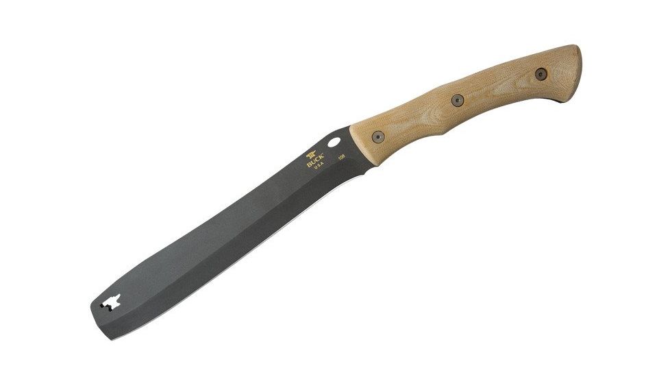 Buck Knives Compadre Froe Fixed Blade Knife, 9.5in, 5160 Steel, Natural Canvas Micarta Handle 0108BRS1