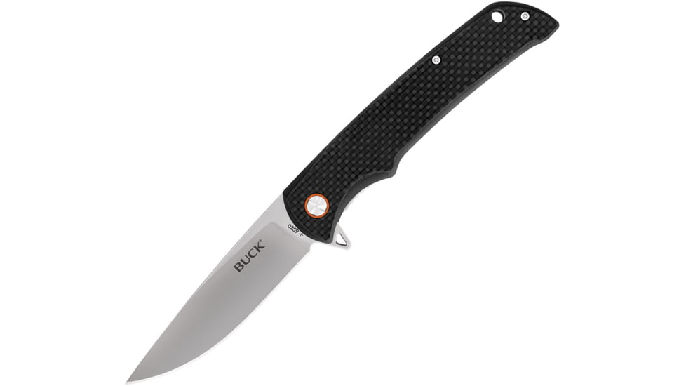 Buck Knives 259 Haxby Knife, 3.875in, 7Cr Stainless Steel, Straight, Carbon Fiber, Satin, 0259CFSB/13066