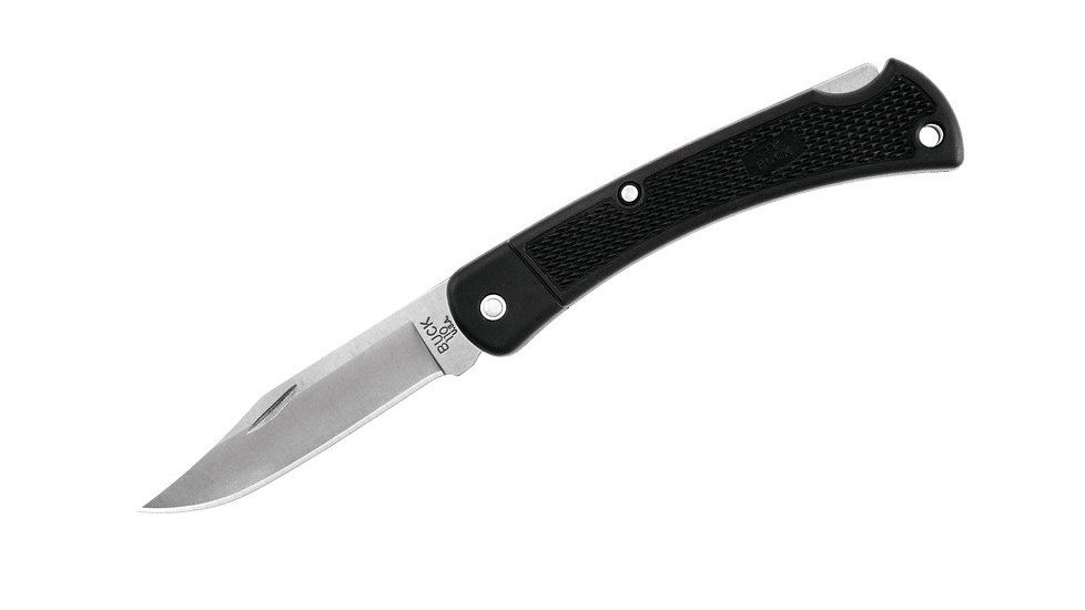 Buck Knives Hunter LT Folding Knife, 3.75in, 420HC Stainless Steel, Clip Point Blade, Nylon, Black Handle, 0110BKSLTB/11553