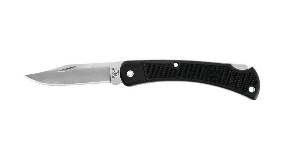 Buck Knives Hunter LT Folding Knife, 3.75in, 420HC Stainless Steel, Clip Point Blade, Nylon, Black Handle, 0110BKSLTB/11553