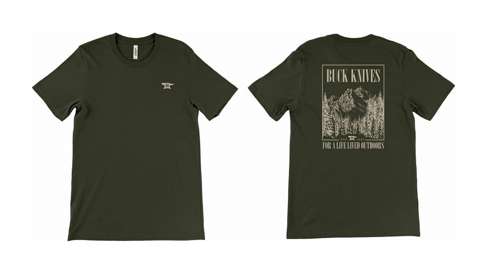 Buck Knives Life Lived Outdoors T-Shirt - Men's, Large, OD Green, 13214