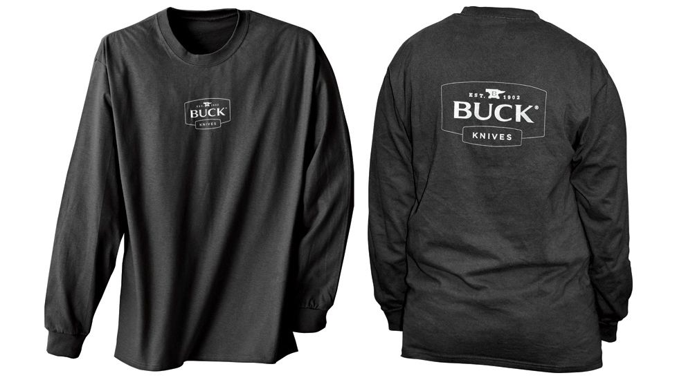 Buck Knives Long Sleeve T-Shirt, Black, Large BU7572