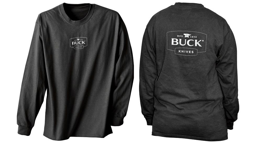 Buck Knives Long Sleeve T-Shirt, Black, XLarge BU7573