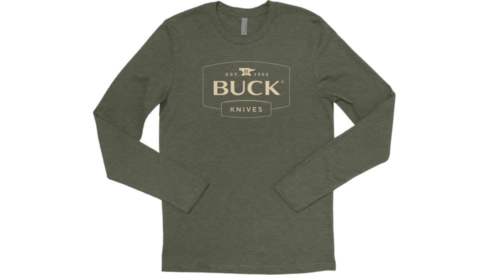 Buck Knives Long Sleeve Buck Logo T-Shirt - Men's, Extra Large, Green, 12378